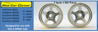 CBD0115 CB Design 5-Spoke Classic 15 x 7mm Aluminum Wheels