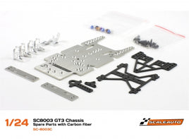 SC-8003C GT3 1-24 Scale Chassis with carbon fiber parts.