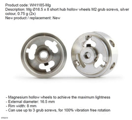 WH1185-MG Magnesium Hubs - 16.5 x 8 Super Light