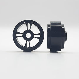 STAFFS184 Four Spoke Aluminum Wheels Black 15.8 x 8.5mm (x2)