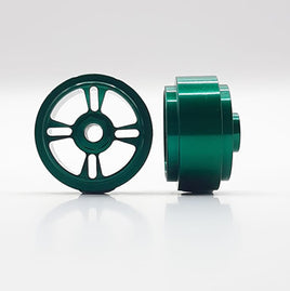 STAFFS189 Four Spoke Aluminum Wheels Green 15.8 x 8.5mm (x2)