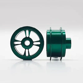 STAFFS190 Four Spoke Aluminum Air Wheels Green 15.8 x 8.5mm (x2)