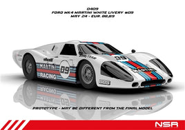 NSR0409SW GT40 MKIV MARTINI RACING LIVERY WHITE #09 SW SHARK 21.5 EVO