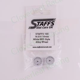 Staffs 100 16.9 x 10mm BBS Aluminum Wheels, White