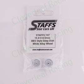 Staffs 107 15.8 x 8.5mm BBS Deep Dish Aluminum Wheels, White