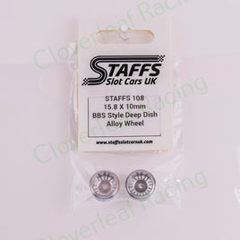 Staffs 108 15.8 x 10mm BBS Deep Dish Aluminum Wheels, Silver
