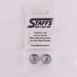 Staffs 145 16.9 x 10mm BBS Deep Dish Aluminum Wheels, Silver
