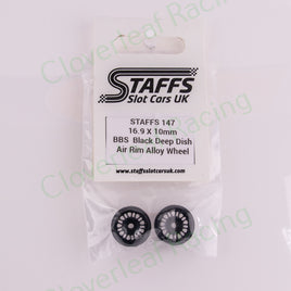 Staffs 147 16.9 x 10mm BBS Deep Dish Aluminum Wheels, Black