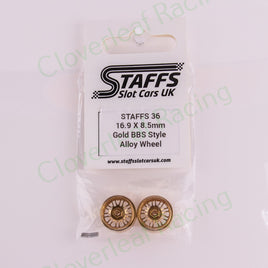 Staffs 36 16.9 x 8.5mm BBS Aluminum Wheels, Gold