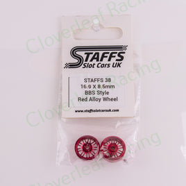 Staffs 38 16.9 x 8.5mm BBS Aluminum Wheels, Red