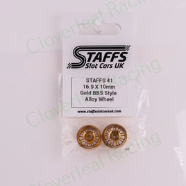 Staffs 41 16.9 x 10mm BBS Aluminum Wheels, Gold