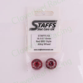 Staffs 43 16.9 x 10mm BBS Aluminum Wheels, Red