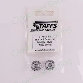 Staffs 92 15.8 x 8.5mm Minilite Aluminum Wheels, Silver