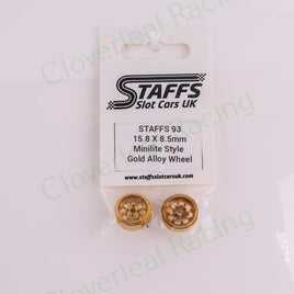 Staffs 93 15.8 x 8.5mm Minilite Aluminum Wheels, Gold