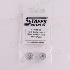Staffs 98 15.8 x 8.5mm Minilite Aluminum Wheels, White
