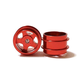 STAFFS018 Five Spoke Aluminum Air Wheels Red 15.8 x 10mm x2