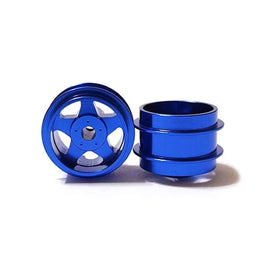 STAFFS017 Five Spoke Aluminum Air Wheels Blue 15.8 x 10mm x2