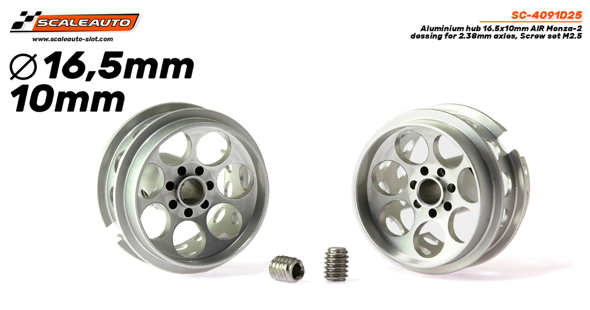 SC-4091D25 Aluminum rim 16.5x10mm. AIR Monza-2 for 3/32 axle with M2.5 ...