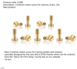 CH89 Screws, 2.5 x 6mm Brass