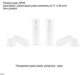 SP35 Plastic spare parts container w-cap x 4pcs